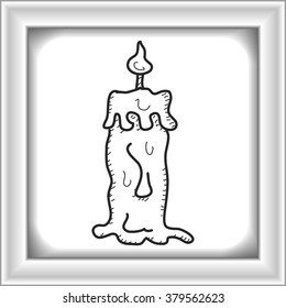 Simple hand drawn doodle of a candle