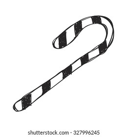 Simple hand drawn doodle of a candy cane