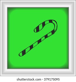 Simple hand drawn doodle of a candy cane