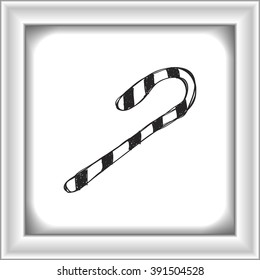Simple hand drawn doodle of a candy cane