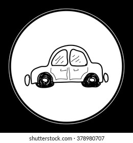 Simple hand drawn doodle of a car
