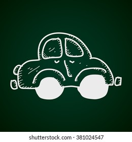 Simple hand drawn doodle of a car