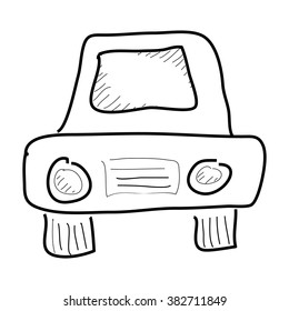 Simple hand drawn doodle of a car