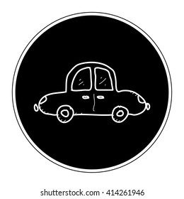 Simple hand drawn doodle of a car