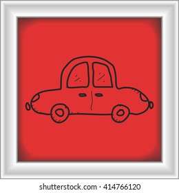 Simple hand drawn doodle of a car