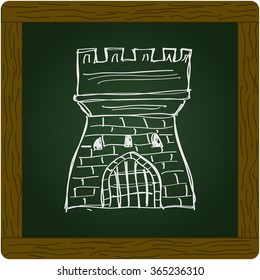 Simple hand drawn doodle of a castle