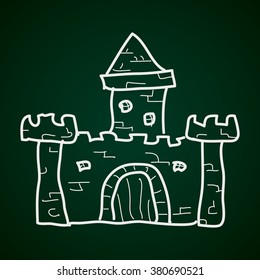Simple hand drawn doodle of a castle