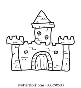 Simple hand drawn doodle of a castle