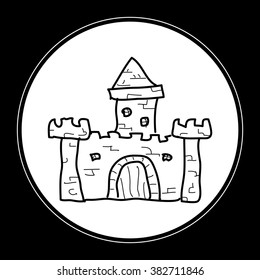Simple hand drawn doodle of a castle