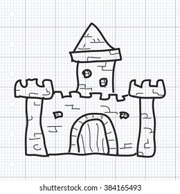 Simple hand drawn doodle of a castle