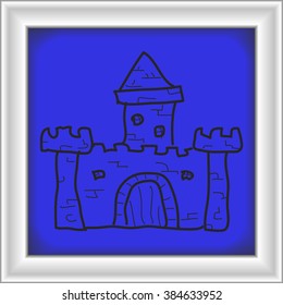 Simple hand drawn doodle of a castle
