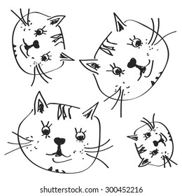Simple hand drawn doodle of a cat