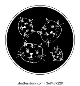 Simple hand drawn doodle of a cat