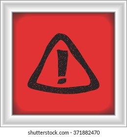 Simple hand drawn doodle of a caution sign