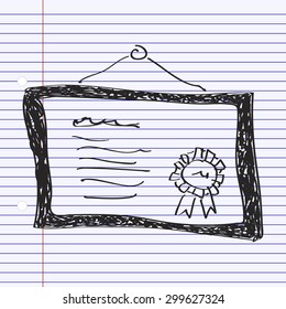 Simple hand drawn doodle of a certificate
