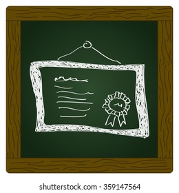 Simple hand drawn doodle of a certificate