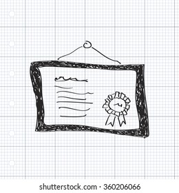 Simple hand drawn doodle of a certificate