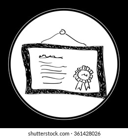 Simple hand drawn doodle of a certificate