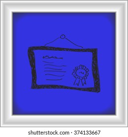 Simple hand drawn doodle of a certificate
