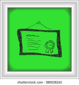 Simple hand drawn doodle of a certificate