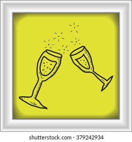 Simple hand drawn doodle of a champagne glass