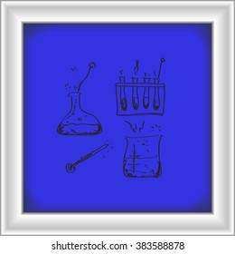 Simple hand drawn doodle of a chemistry kit