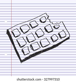 Simple hand drawn doodle of a chocolate bar