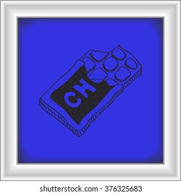 Simple hand drawn doodle of a chocolate bar