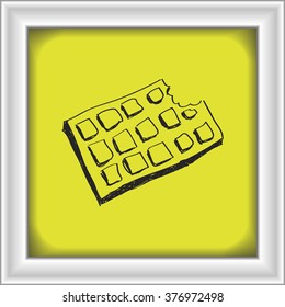 Simple hand drawn doodle of a chocolate bar