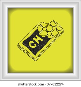 Simple hand drawn doodle of a chocolate bar
