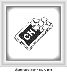 Simple hand drawn doodle of a chocolate bar
