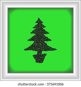 Simple hand drawn doodle of a christmas tree
