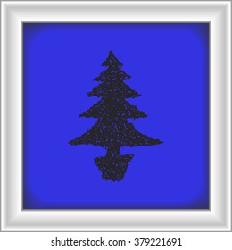 Simple hand drawn doodle of a christmas tree