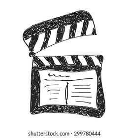 Simple hand drawn doodle of a clap board