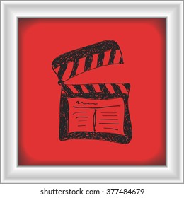 Simple hand drawn doodle of a clap board