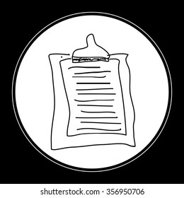 Simple hand drawn doodle of a clipboard