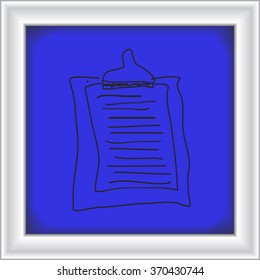 Simple hand drawn doodle of a clipboard