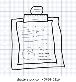 Simple hand drawn doodle of a clipboard