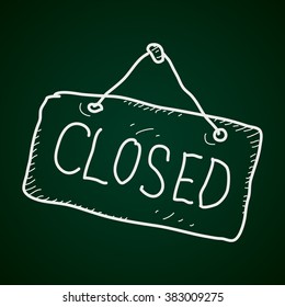 Simple hand drawn doodle of a closed sign
