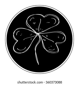 Simple hand drawn doodle of a clover leaf