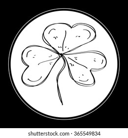 Simple hand drawn doodle of a clover leaf