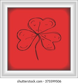Simple hand drawn doodle of a clover leaf