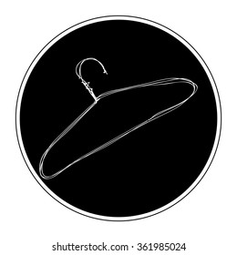 Simple hand drawn doodle of a coat hanger