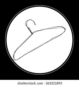 Simple hand drawn doodle of a coat hanger