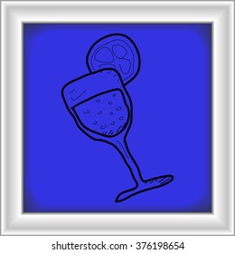 Simple hand drawn doodle of a cocktail