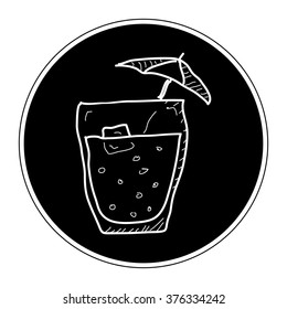 Simple hand drawn doodle of a cocktail