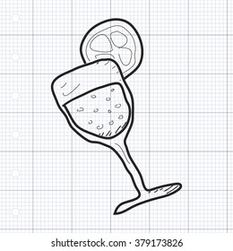 Simple hand drawn doodle of a cocktail