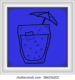 Simple hand drawn doodle of a cocktail