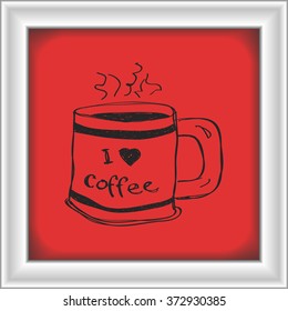 Simple hand drawn doodle of a coffee mug
