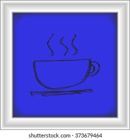 Simple hand drawn doodle of a coffee cup